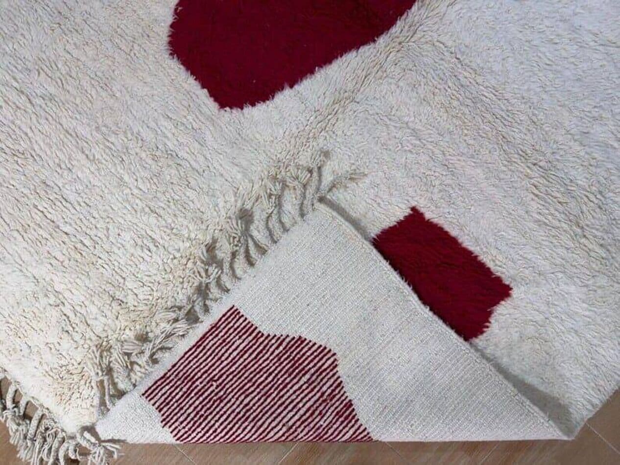 Ręcznie tkany dywan 200x300 cm, wełna, bordowy, Maroko - 204300