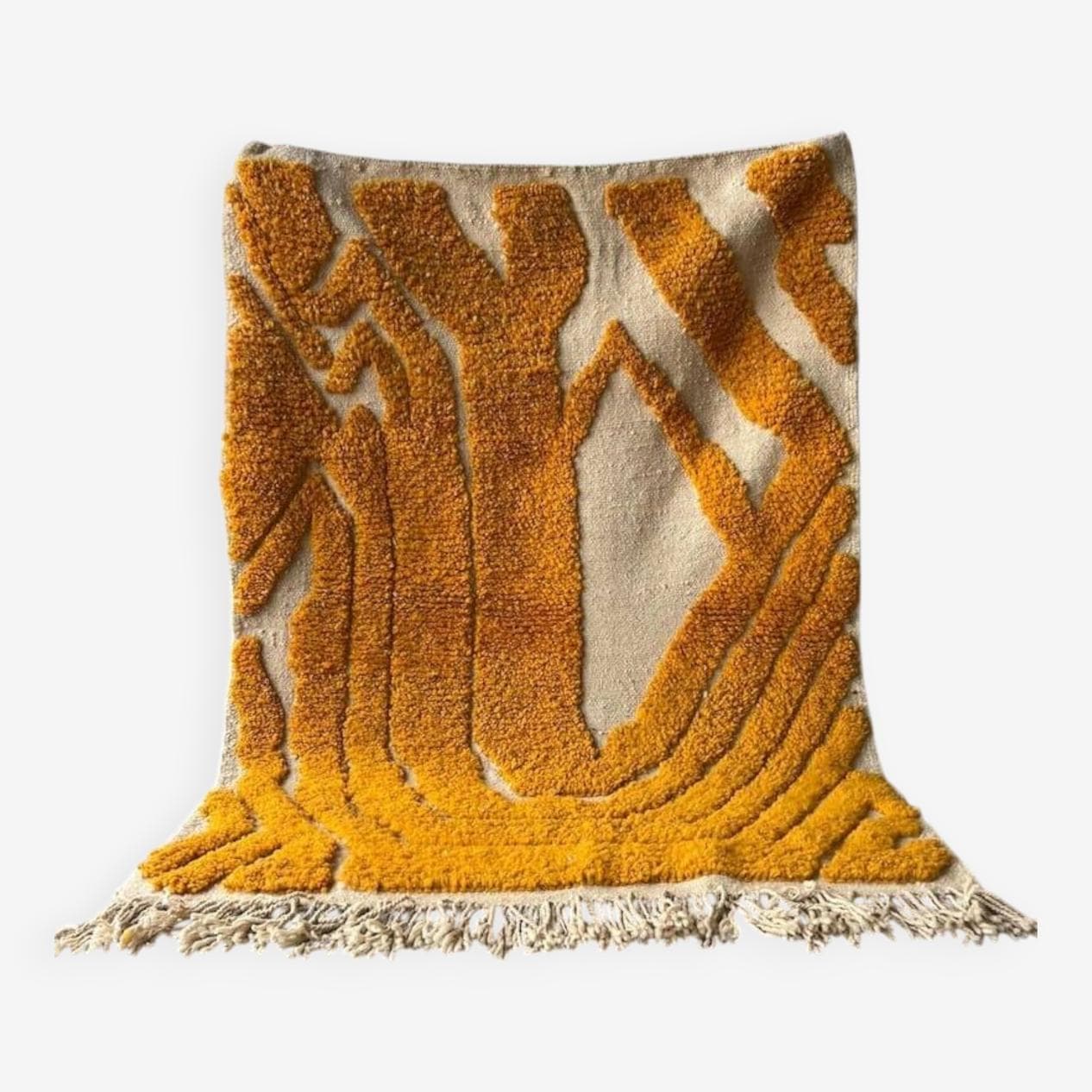 Ręcznie tkany dywan 100x200 cm, wełna, pomarańczowy, Maroko - 204264