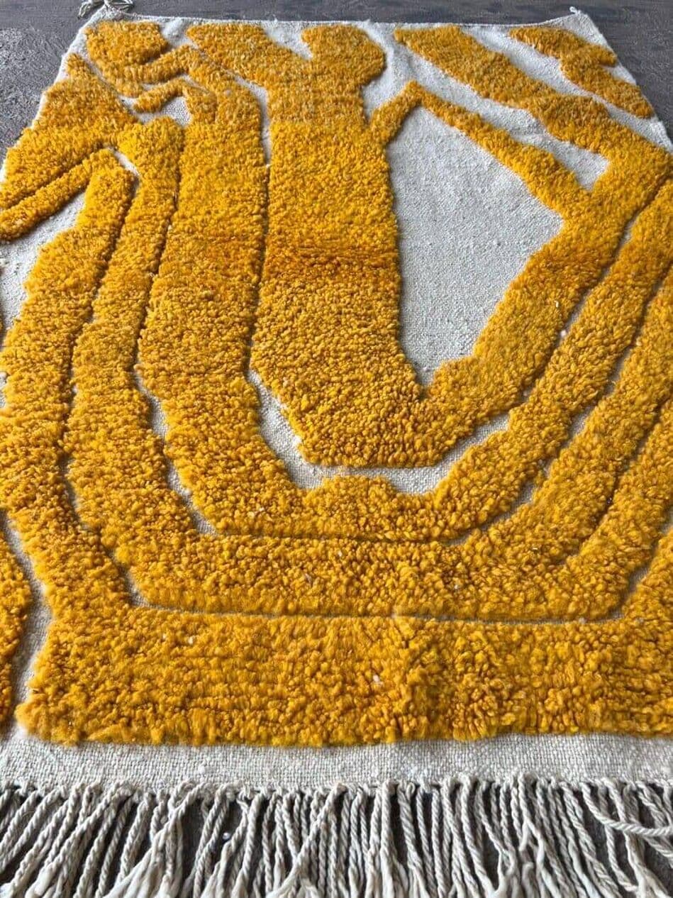 Ręcznie tkany dywan 100x200 cm, wełna, pomarańczowy, Maroko - 204265