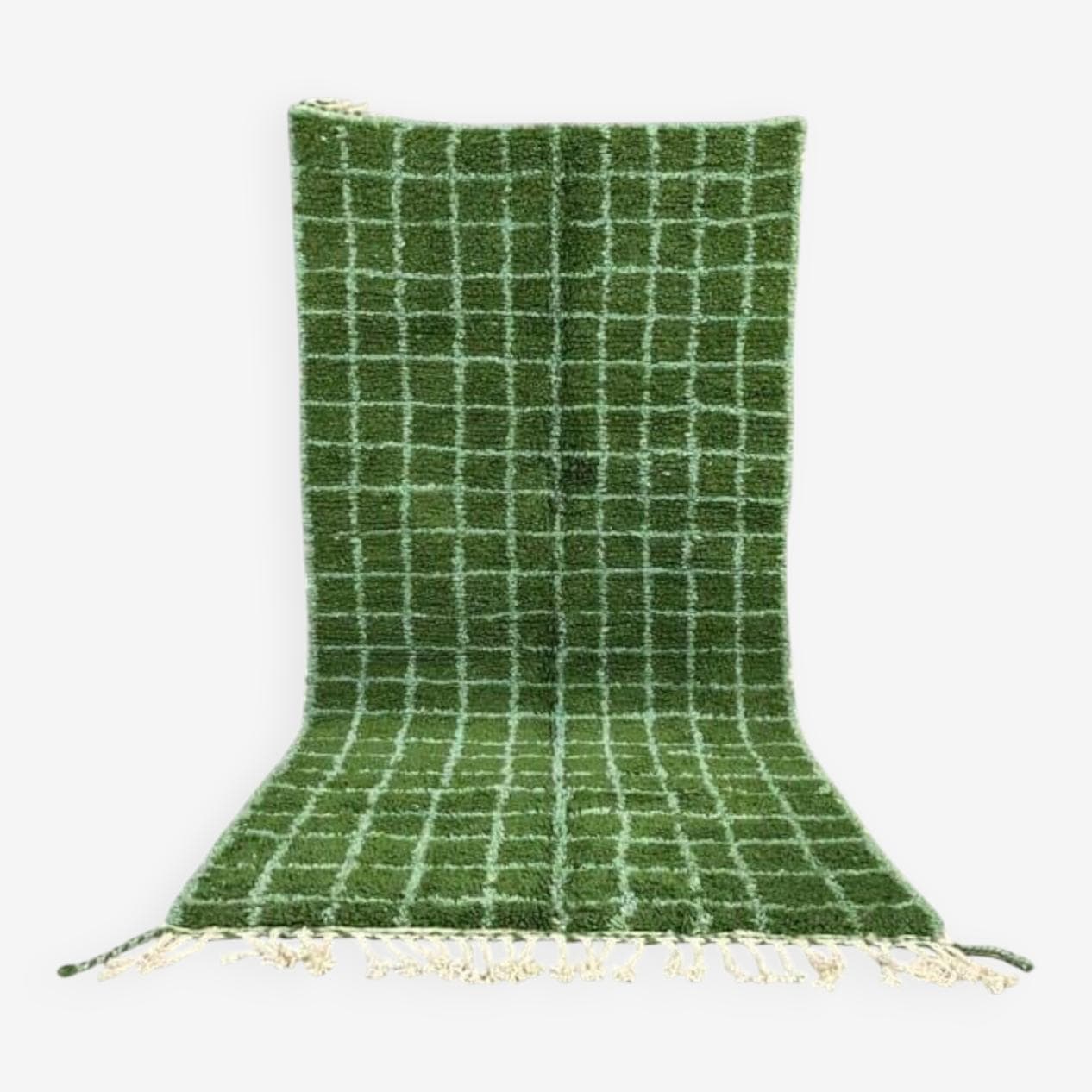 Ręcznie tkany dywan 200x300 cm, wełna, zielony, Maroko - 204118