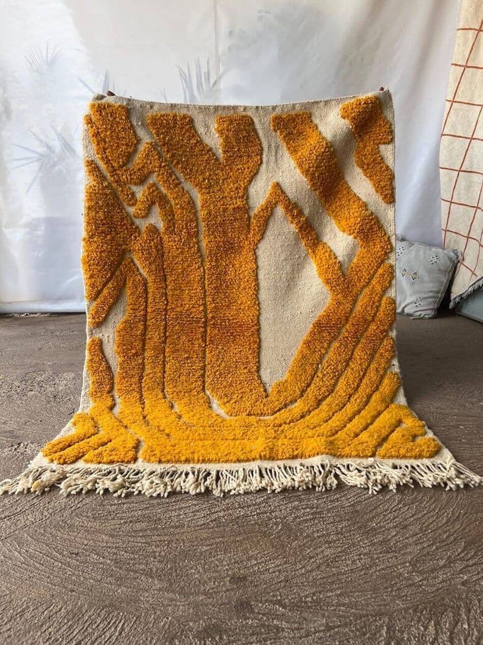 Ręcznie tkany dywan 200x300 cm, wełna, pomarańczowy, Maroko - 204110