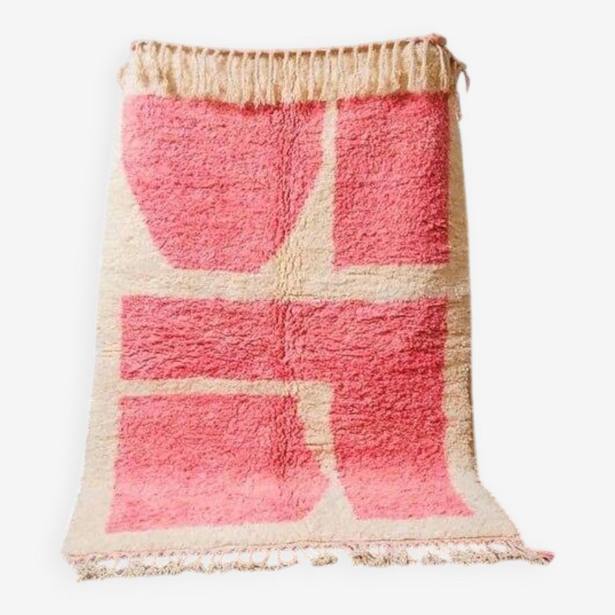 Ręcznie tkany dywan 150x250 cm, wełna, różowy, Maroko - 204001