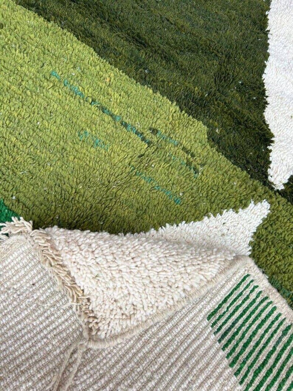 Ręcznie tkany dywan 100x200 cm, wełna, zielony, Maroko - 203996