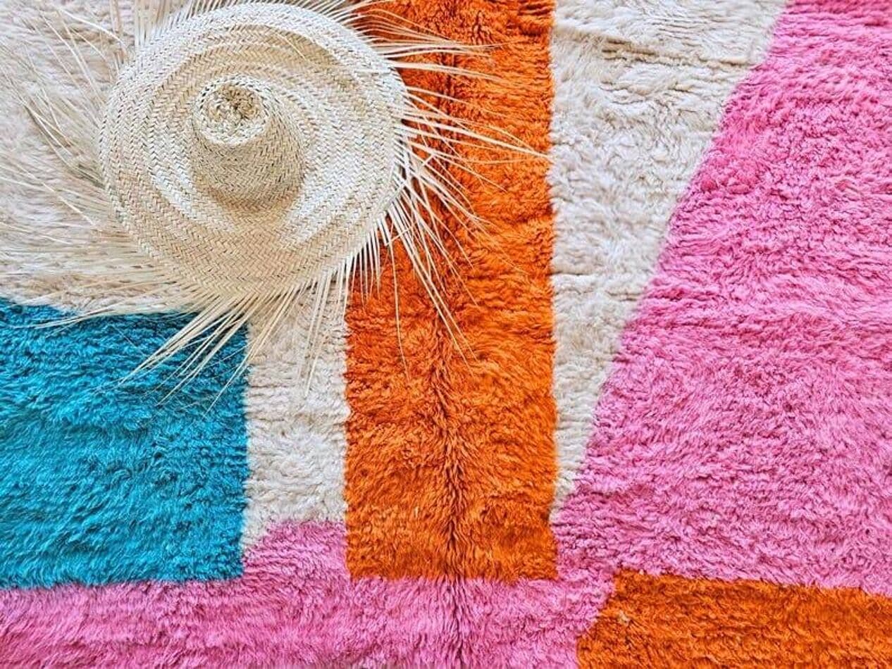 Ręcznie tkany dywan 100x200 cm, wełna, multikolor, Maroko - 203988