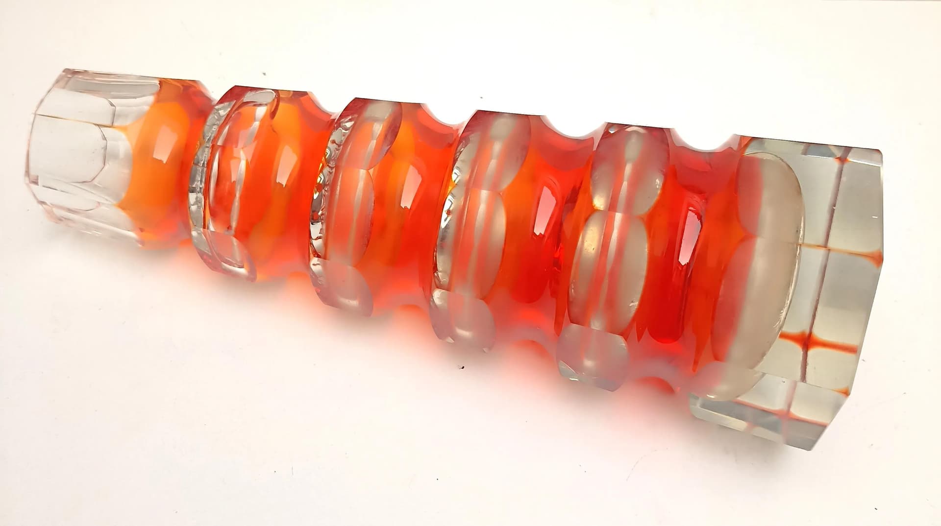 Wazon Art Deco Haida, szkło czerwony, Carl Meltzer, Czechosłowacja, lata 20. - 14895