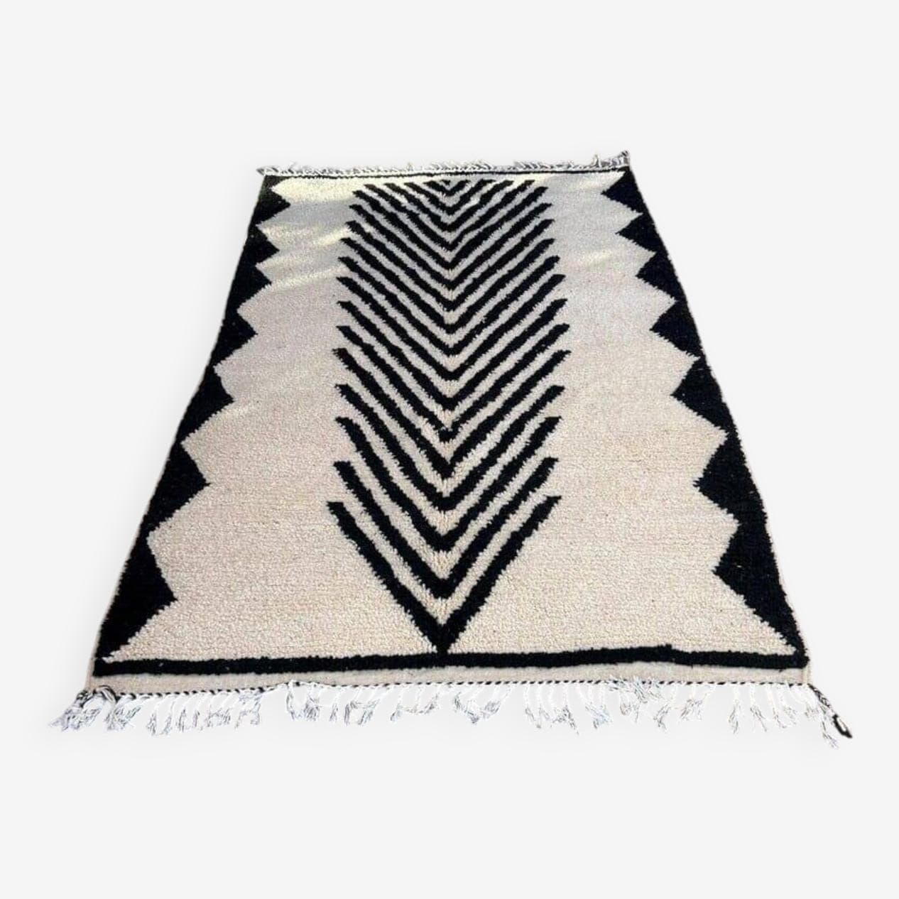 Ręcznie tkany dywan 100x200 cm, wełna, biały, Maroko - 203860