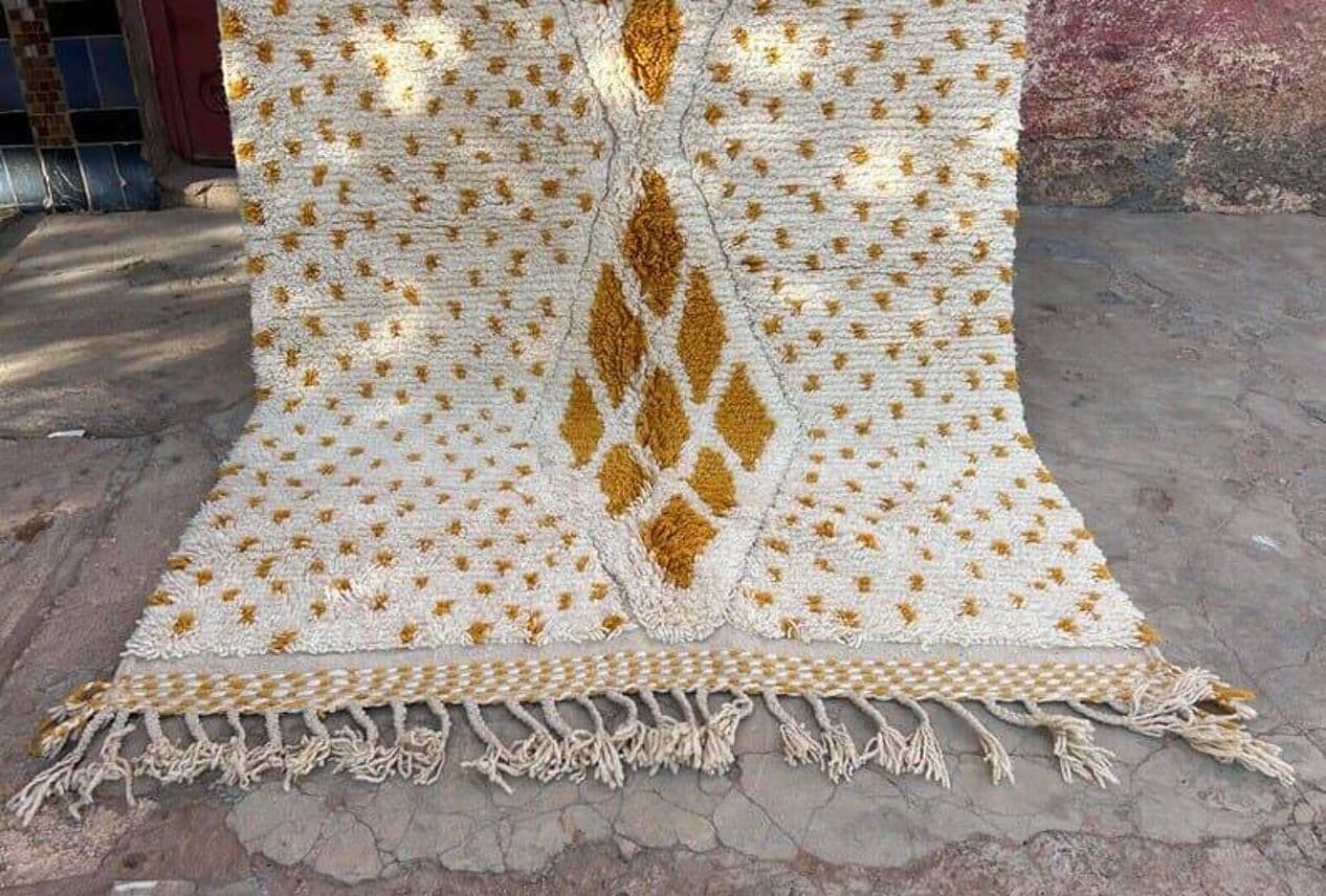 Ręcznie tkany dywan 150x250 cm, wełna, biały, Maroko - 203800