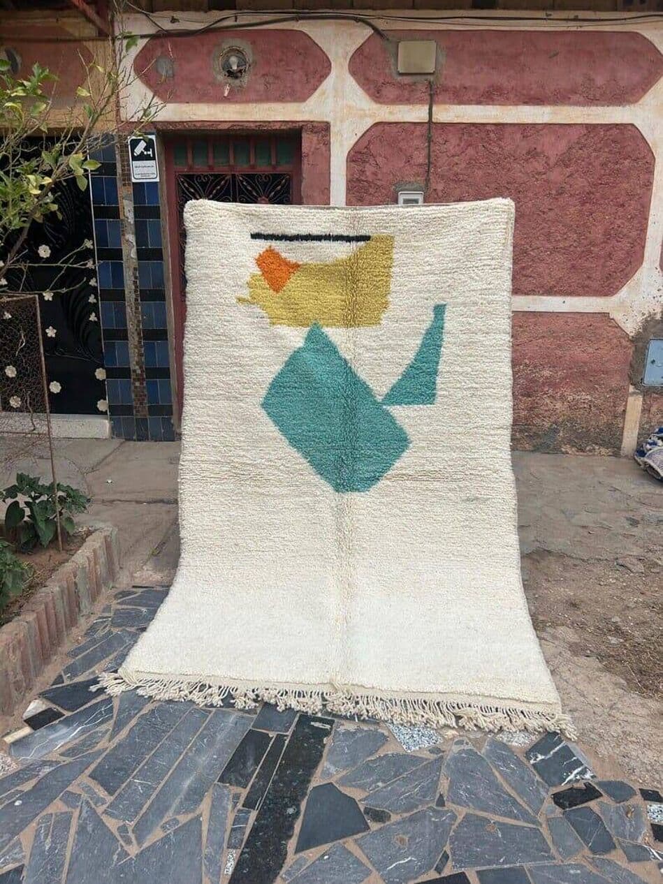 Ręcznie tkany dywan 150x250 cm, wełna, multikolor, Maroko - 203791