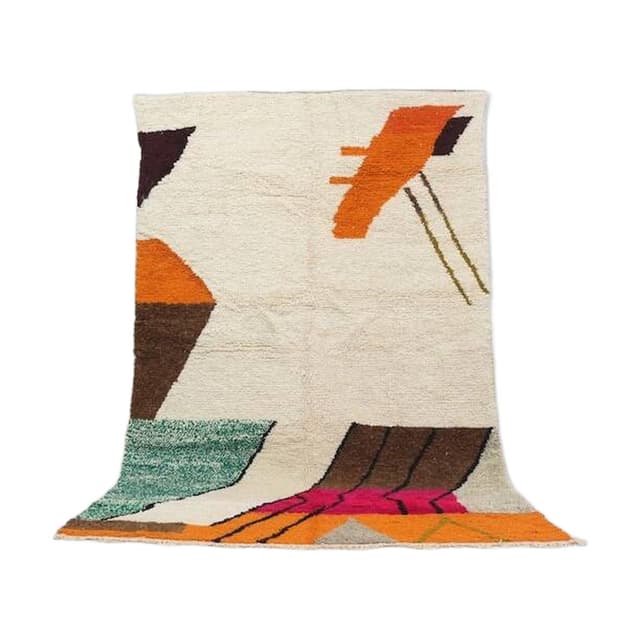 Ręcznie tkany dywan 100x200 cm, wełna, multikolor, Maroko - WYMIARY