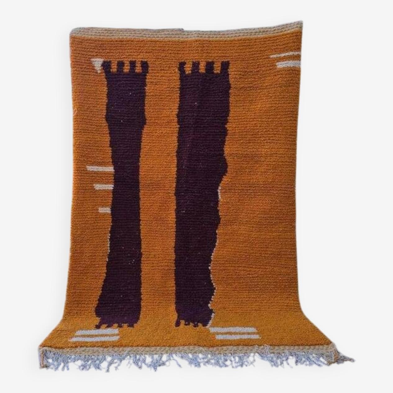 Ręcznie tkany dywan 100x200 cm, wełna, multikolor, Maroko - 203659