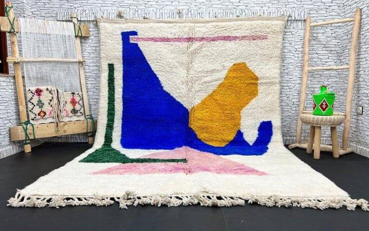 Ręcznie tkany dywan 150x250 cm, wełna, multikolor, Maroko - 205814