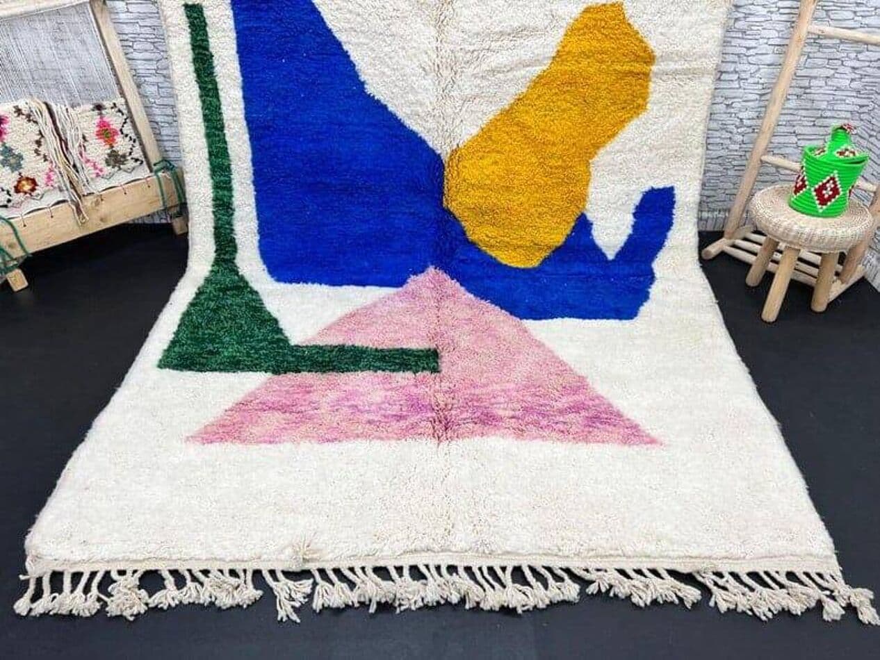 Ręcznie tkany dywan 150x250 cm, wełna, multikolor, Maroko - 205818