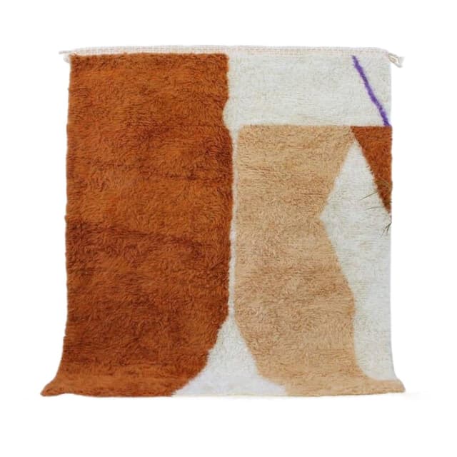 Ręcznie tkany dywan 100x200 cm, wełna, multikolor, Maroko - WYMIARY