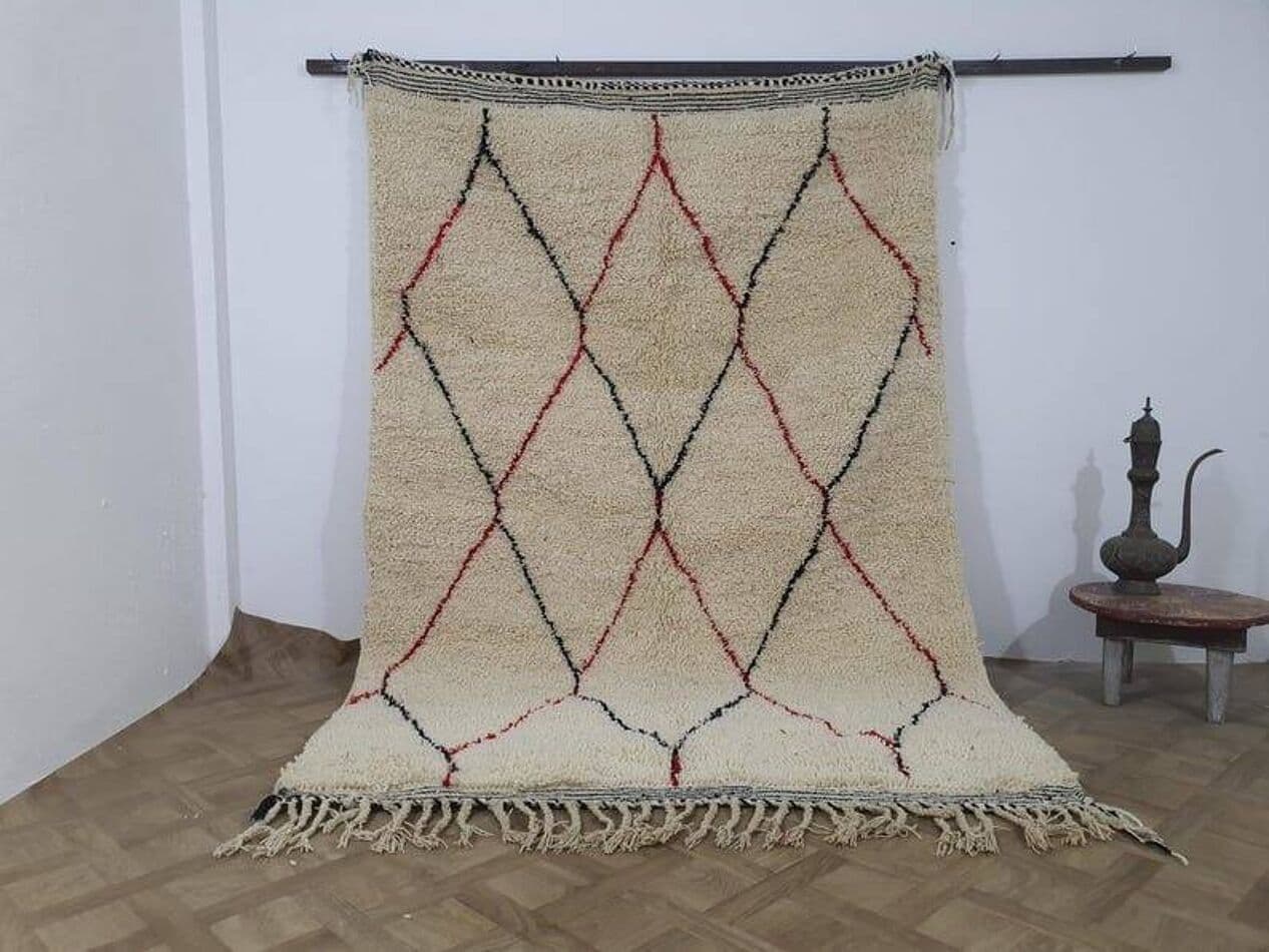 Ręcznie tkany dywan 100x200 cm, wełna, multikolor, Maroko - 205775