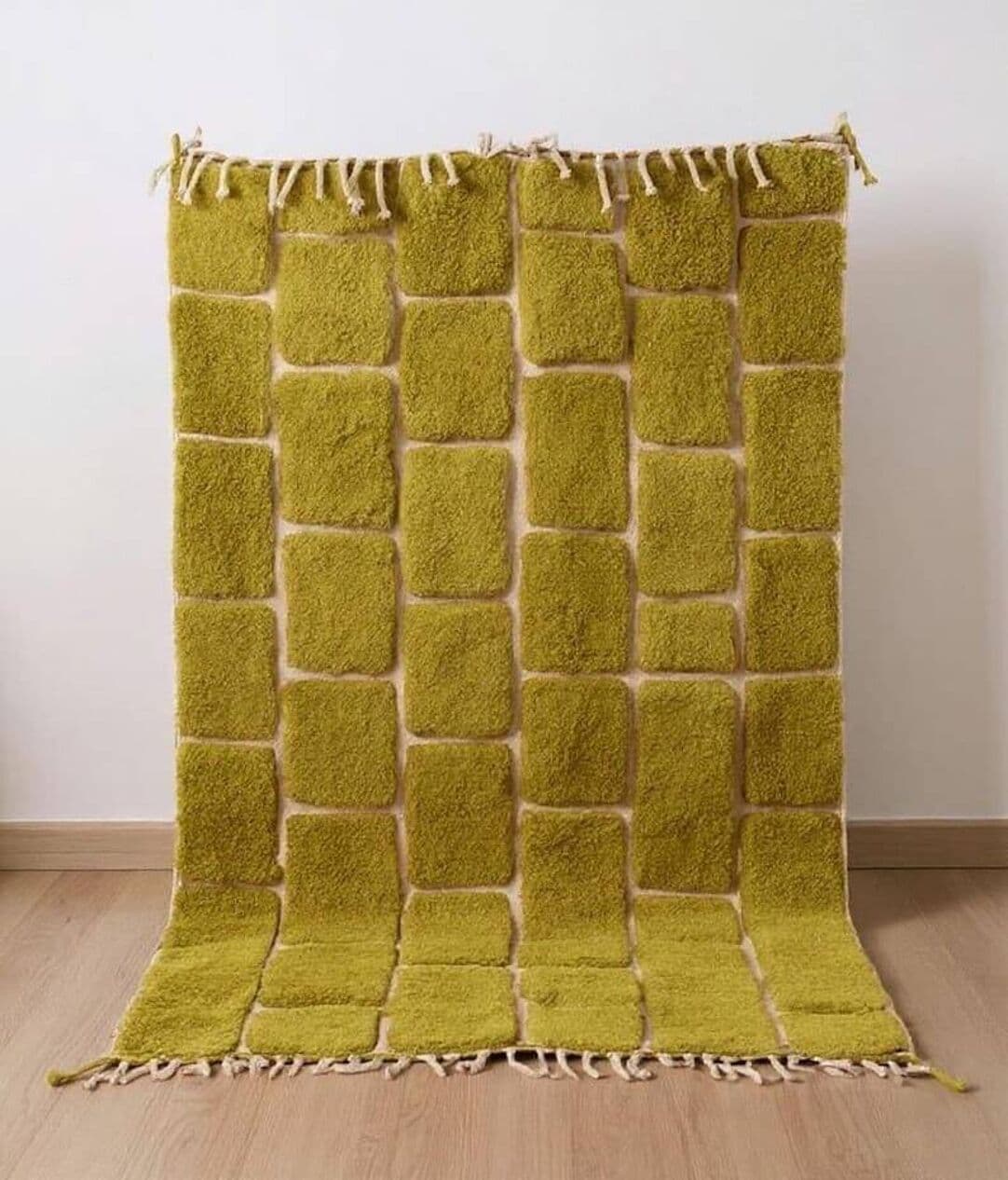 Ręcznie tkany dywan 150x250 cm, wełna, zielony, Maroko - 207092