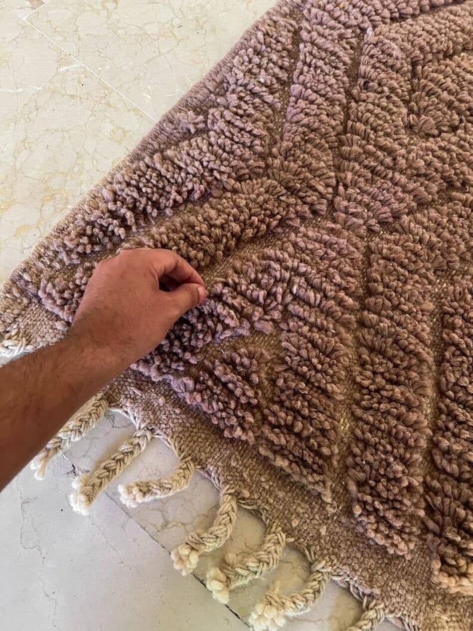 Handwoven rug 200x300 cm, wool, brown, Morocco - 207069