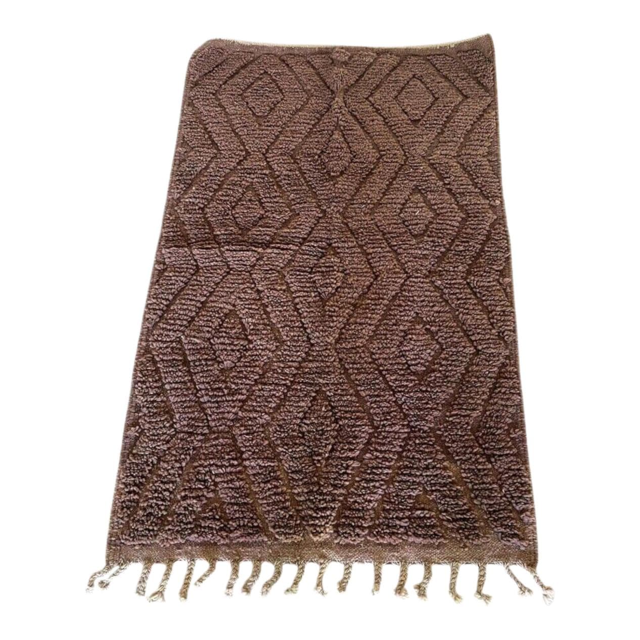Handwoven rug 200x300 cm, wool, brown, Morocco