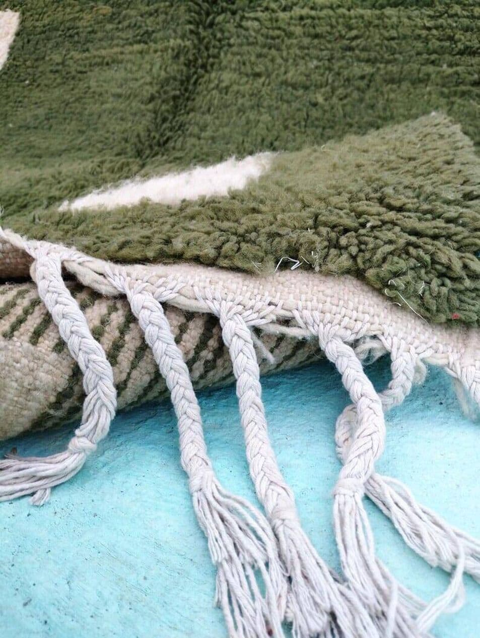 Ręcznie tkany dywan 150x250 cm, wełna, zielony, Maroko - 207060