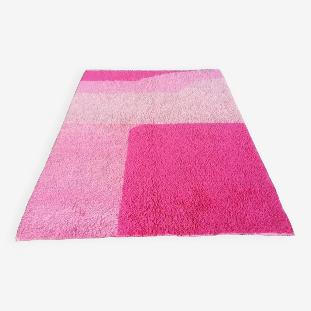 Handwoven rug 150x250 cm, wool, pink, Morocco - 207043
