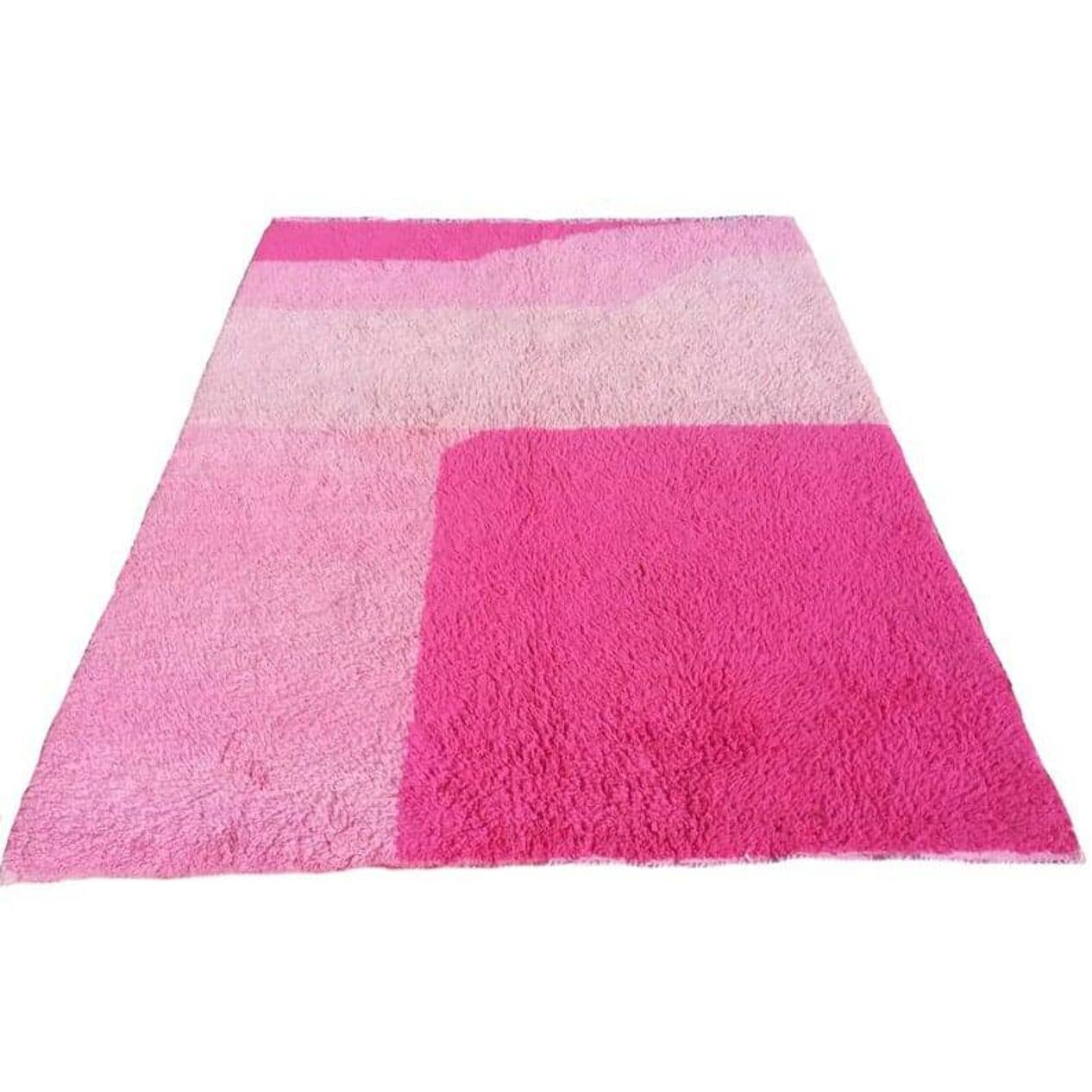 Handwoven rug 150x250 cm, wool, pink, Morocco - 207049