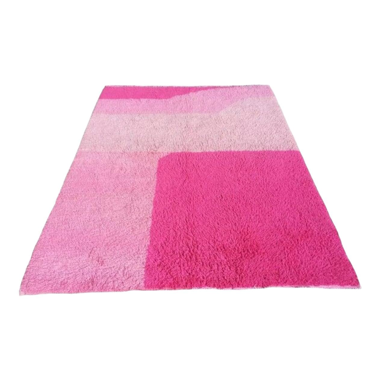 Handwoven rug 150x250 cm, wool, pink, Morocco