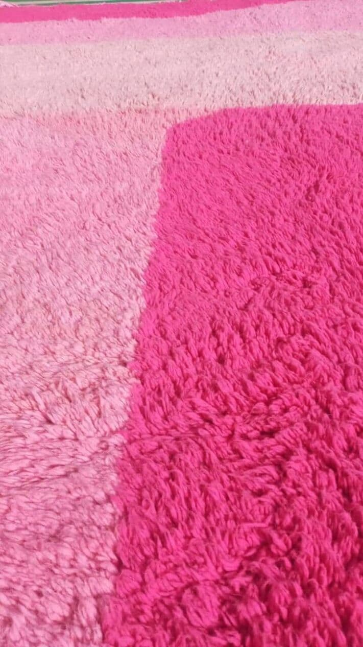 Handwoven rug 150x250 cm, wool, pink, Morocco - 207045
