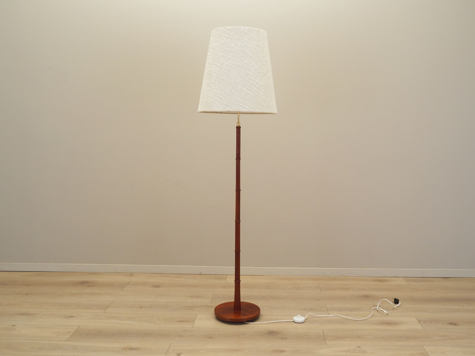 Lampa podłogowa, teak brązowy, metal, Dania, lata 70. - 77217