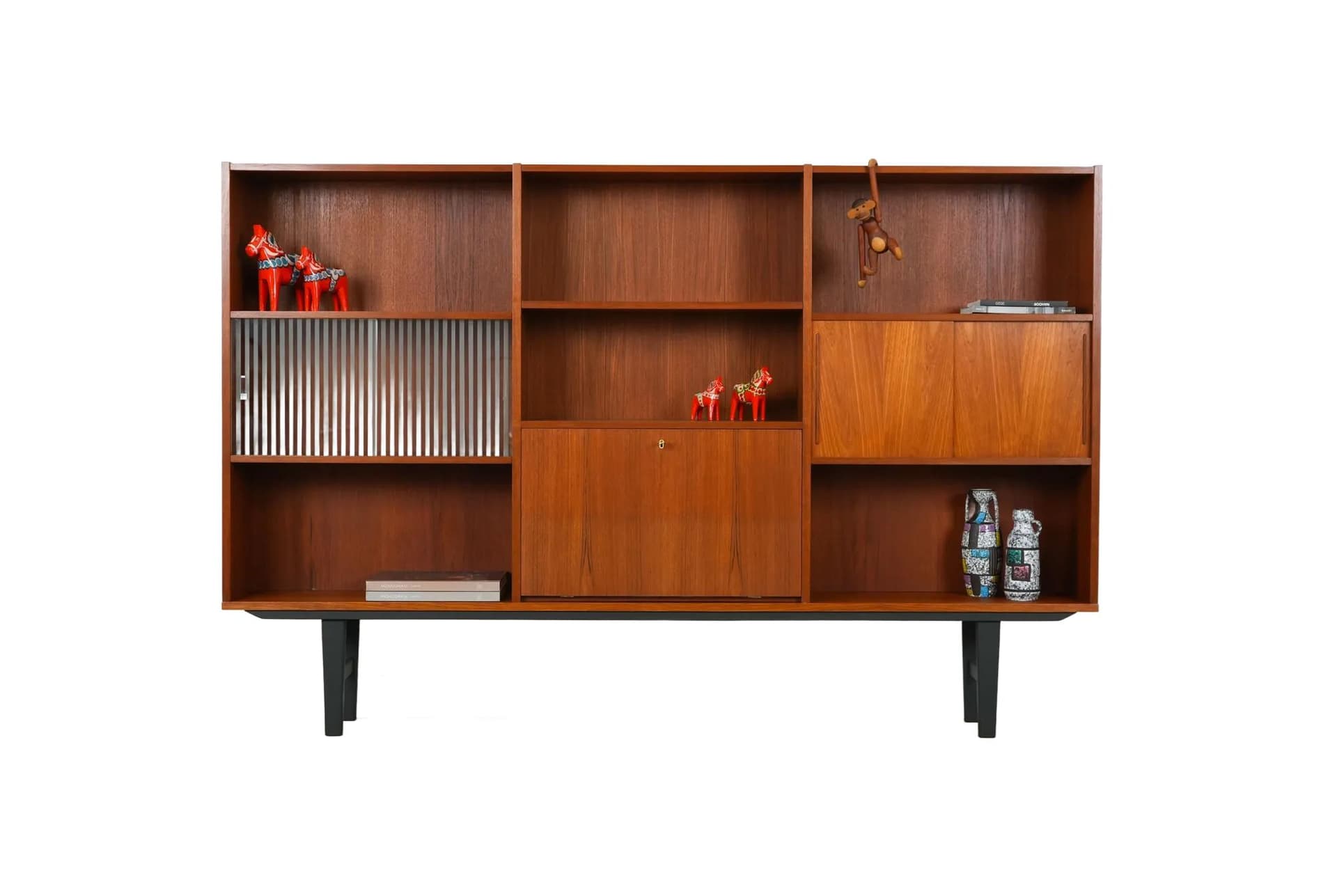 Bookcase, brown teak, Denmark, 1970s