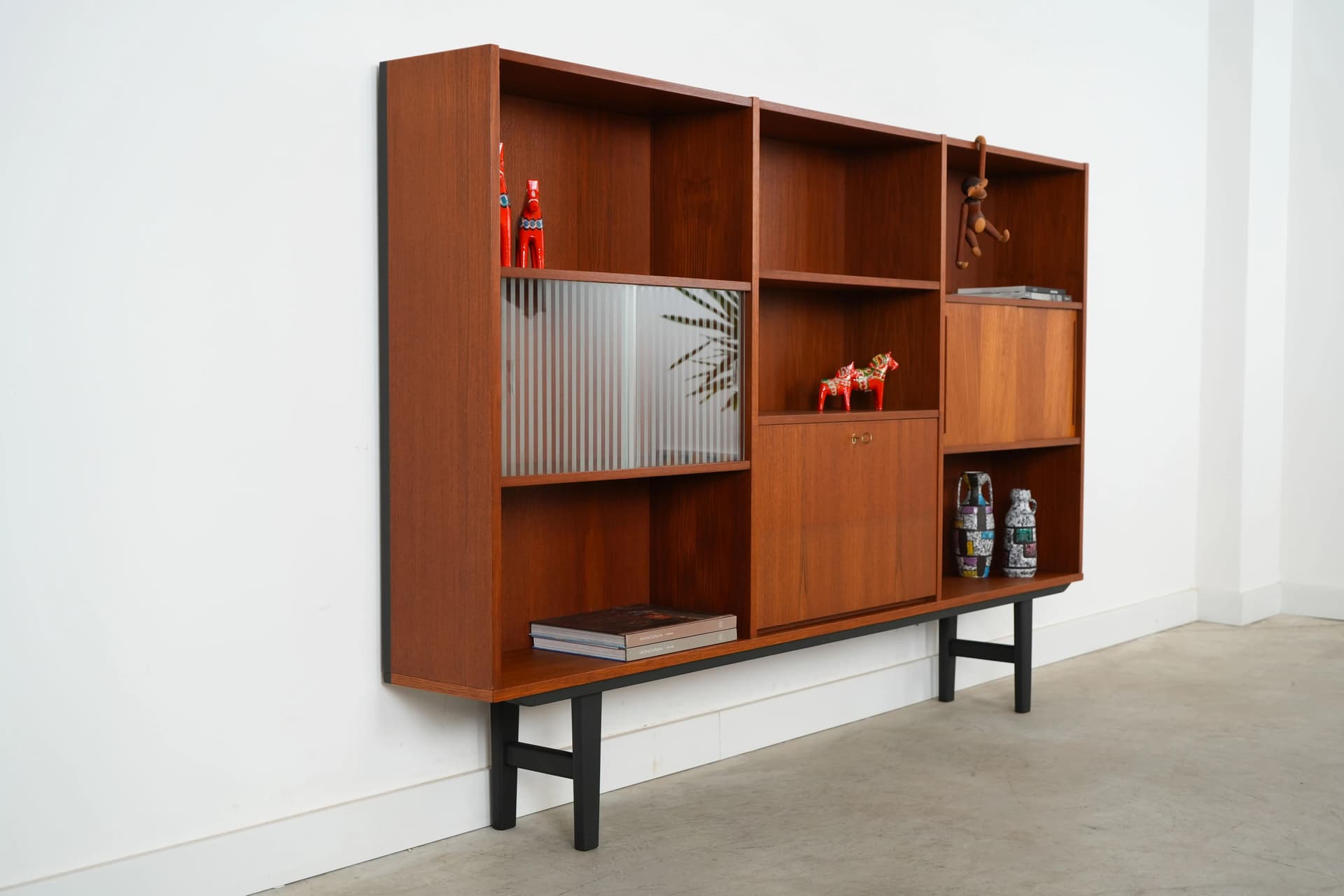 Bookcase, brown teak, Denmark, 1970s - 14761