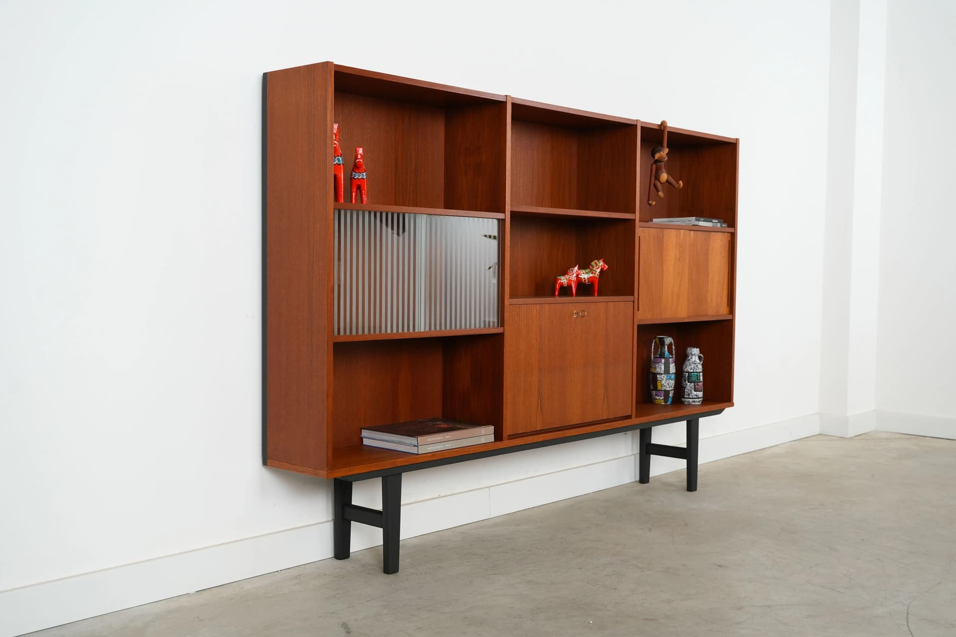 Bookcase, brown teak, Denmark, 1970s - 14760