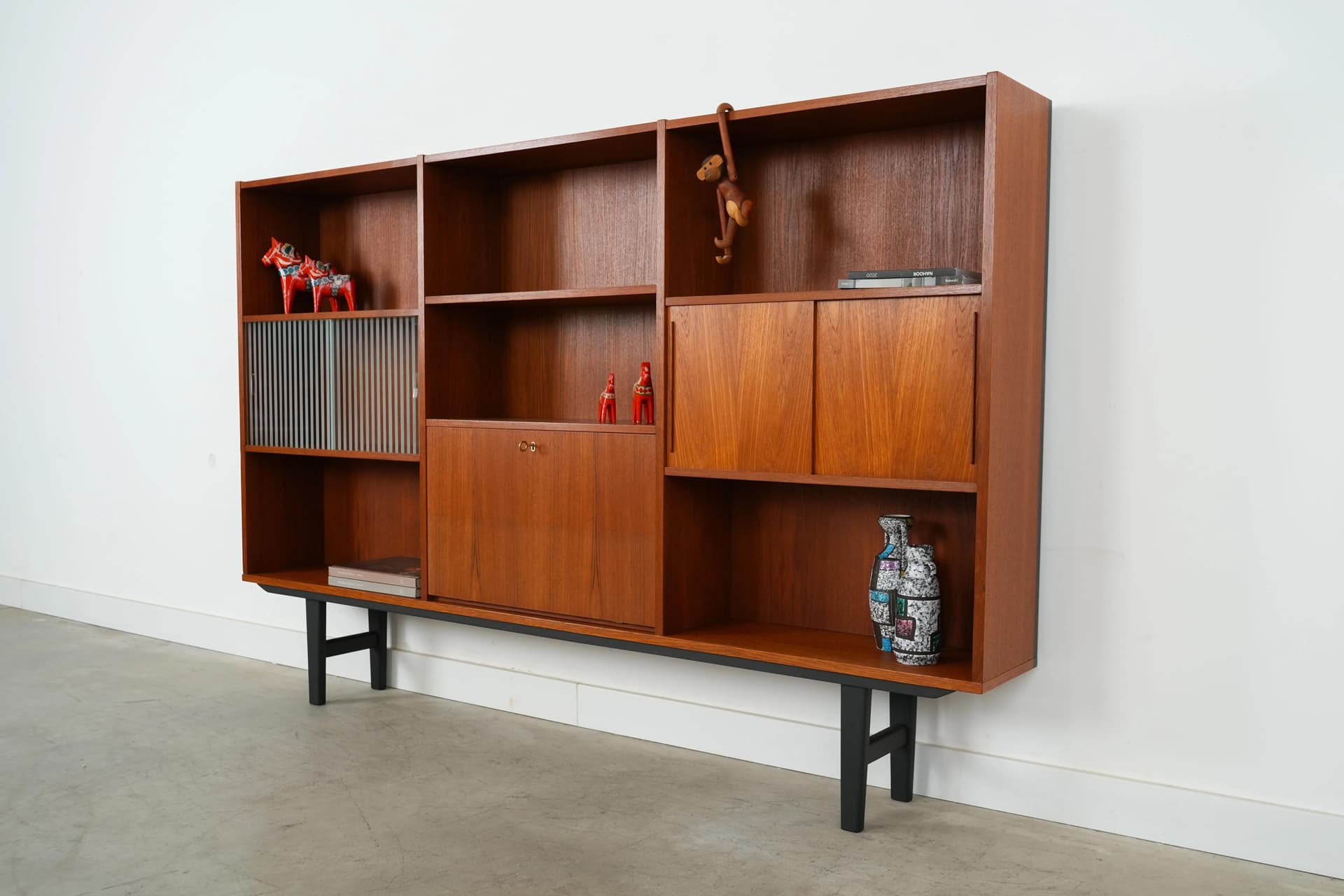 Bookcase, brown teak, Denmark, 1970s - 14765