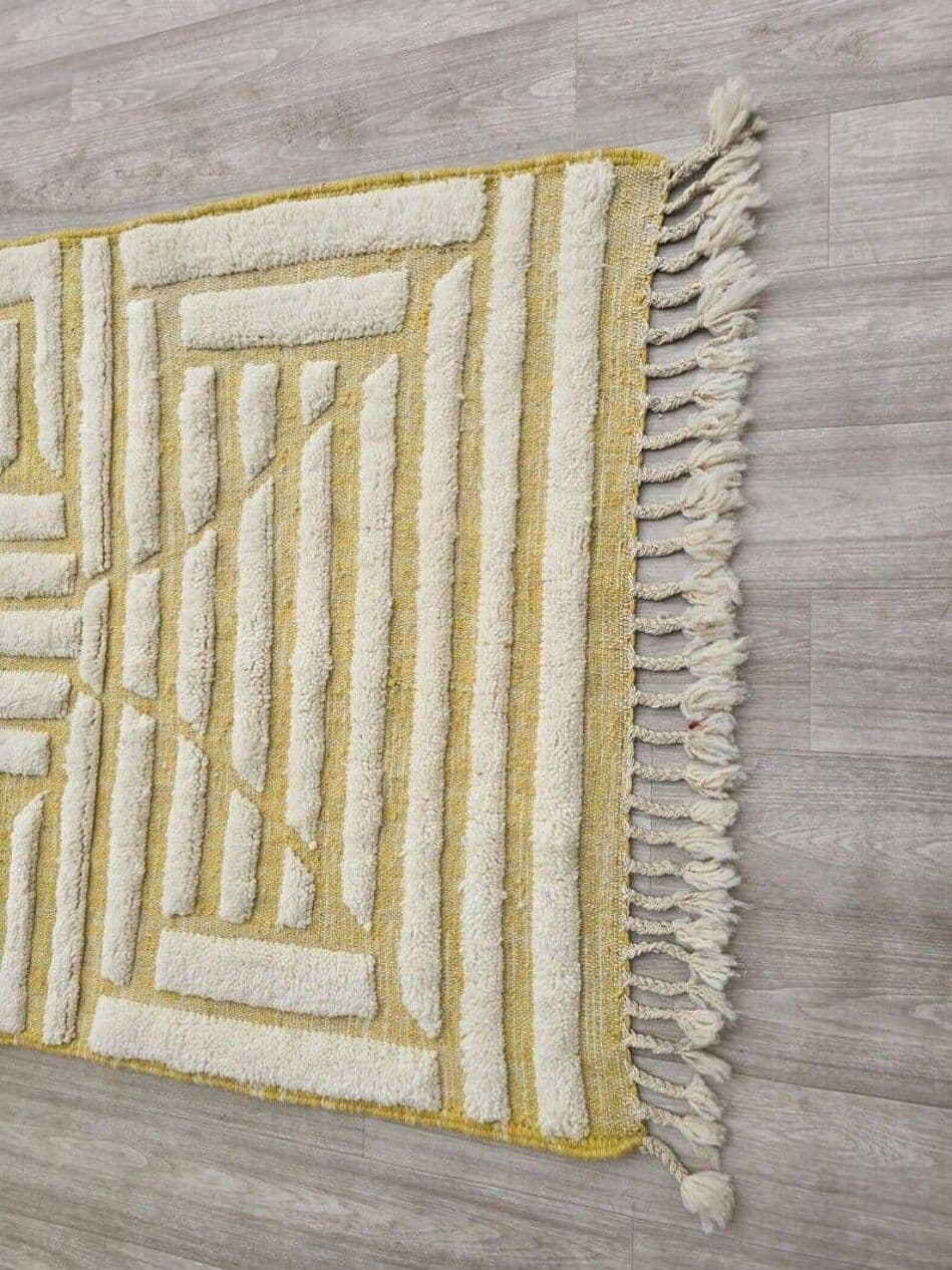 Ręcznie tkany dywan 150x250 cm, wełna, biały, Maroko - 206929