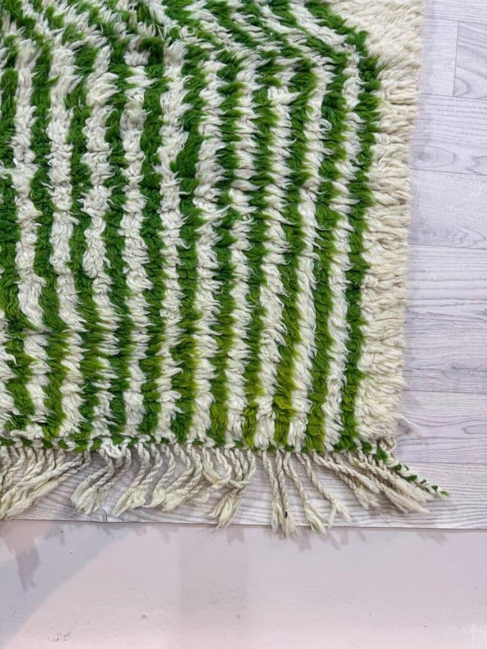 Hand-woven rug 100x200 cm, wool, green, Morocco - 206923