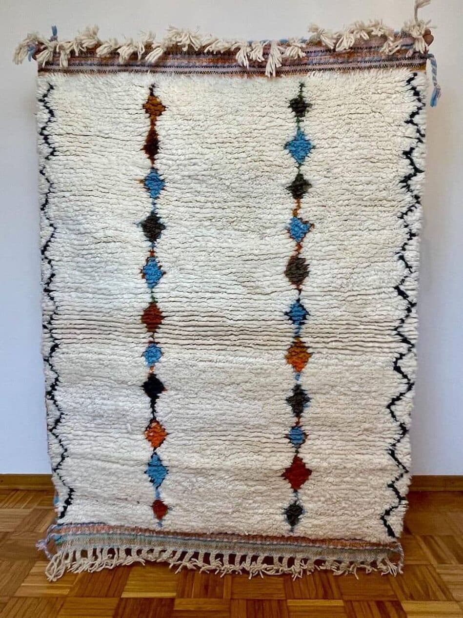 Ręcznie tkany dywan 150x250 cm, wełna, multikolor, Maroko - 206874