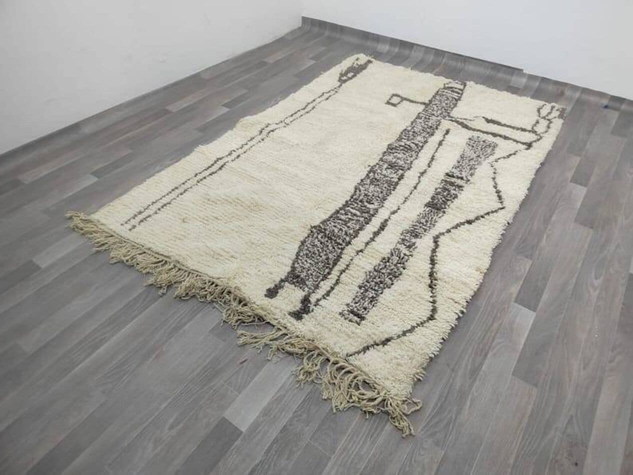 Ręcznie tkany dywan 200x300 cm, wełna, biały, Maroko - 206808