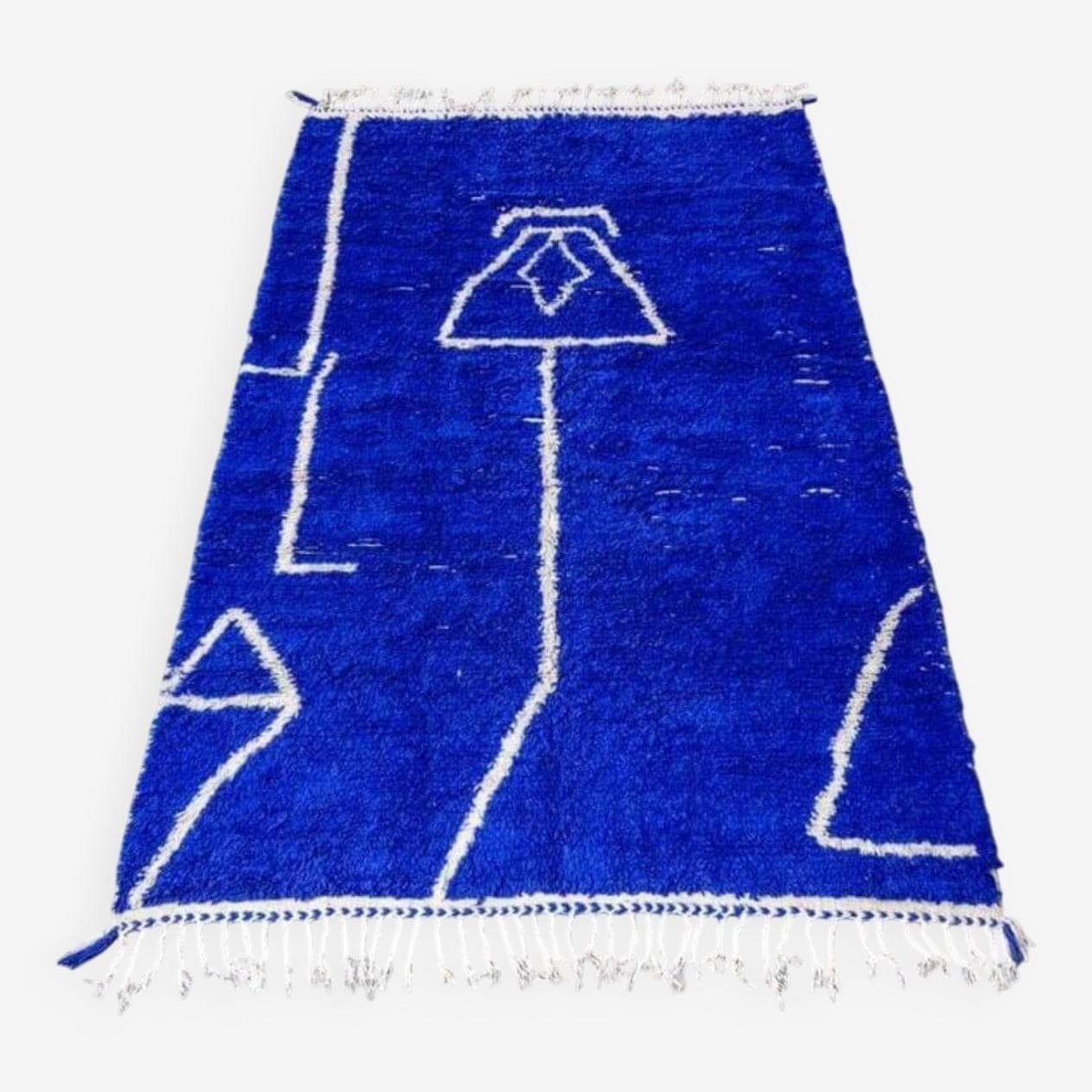 Ręcznie tkany dywan 200x300 cm, wełna, niebieski, Maroko - 206799