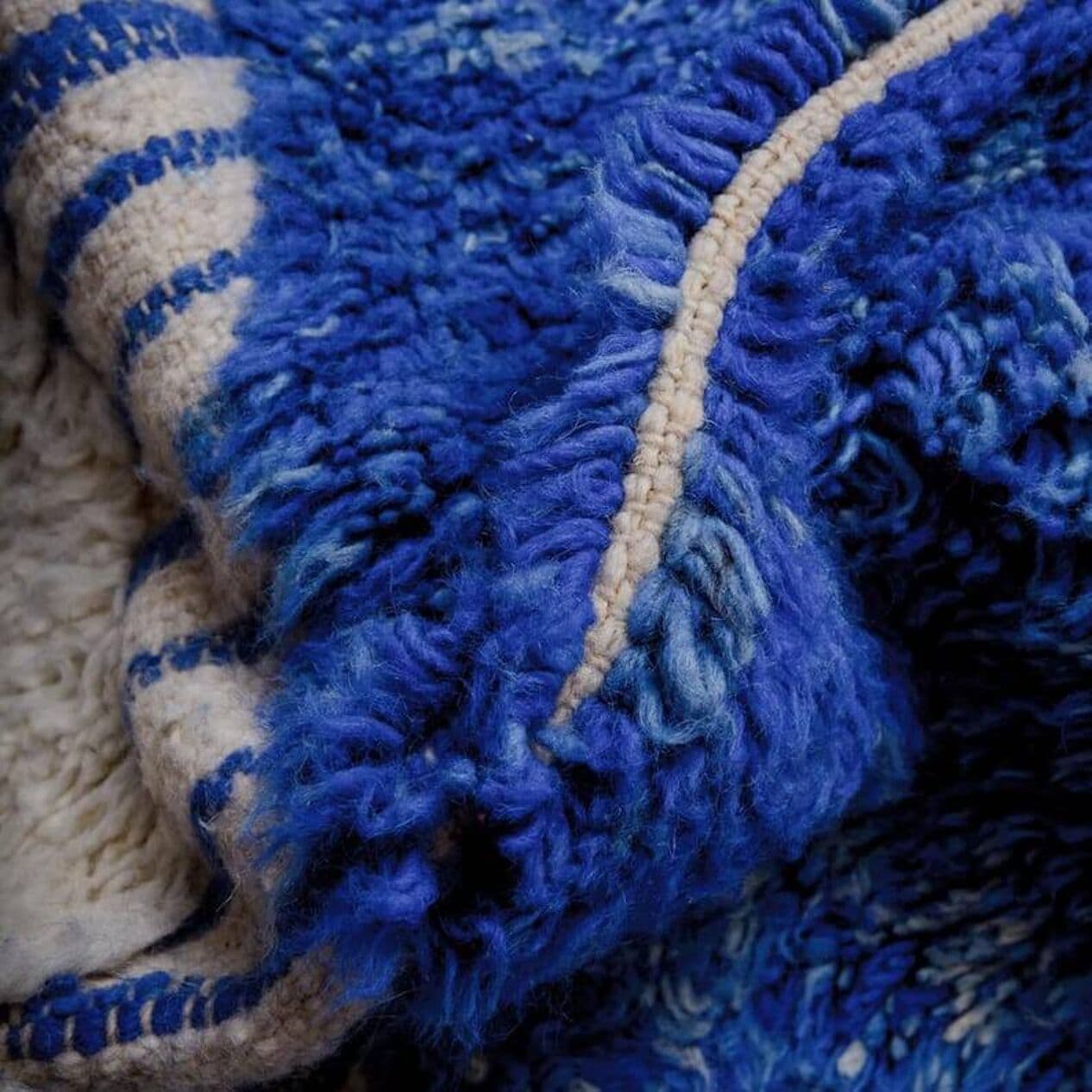 Ręcznie tkany dywan 200x300 cm, wełna, niebieski, Maroko - 206802