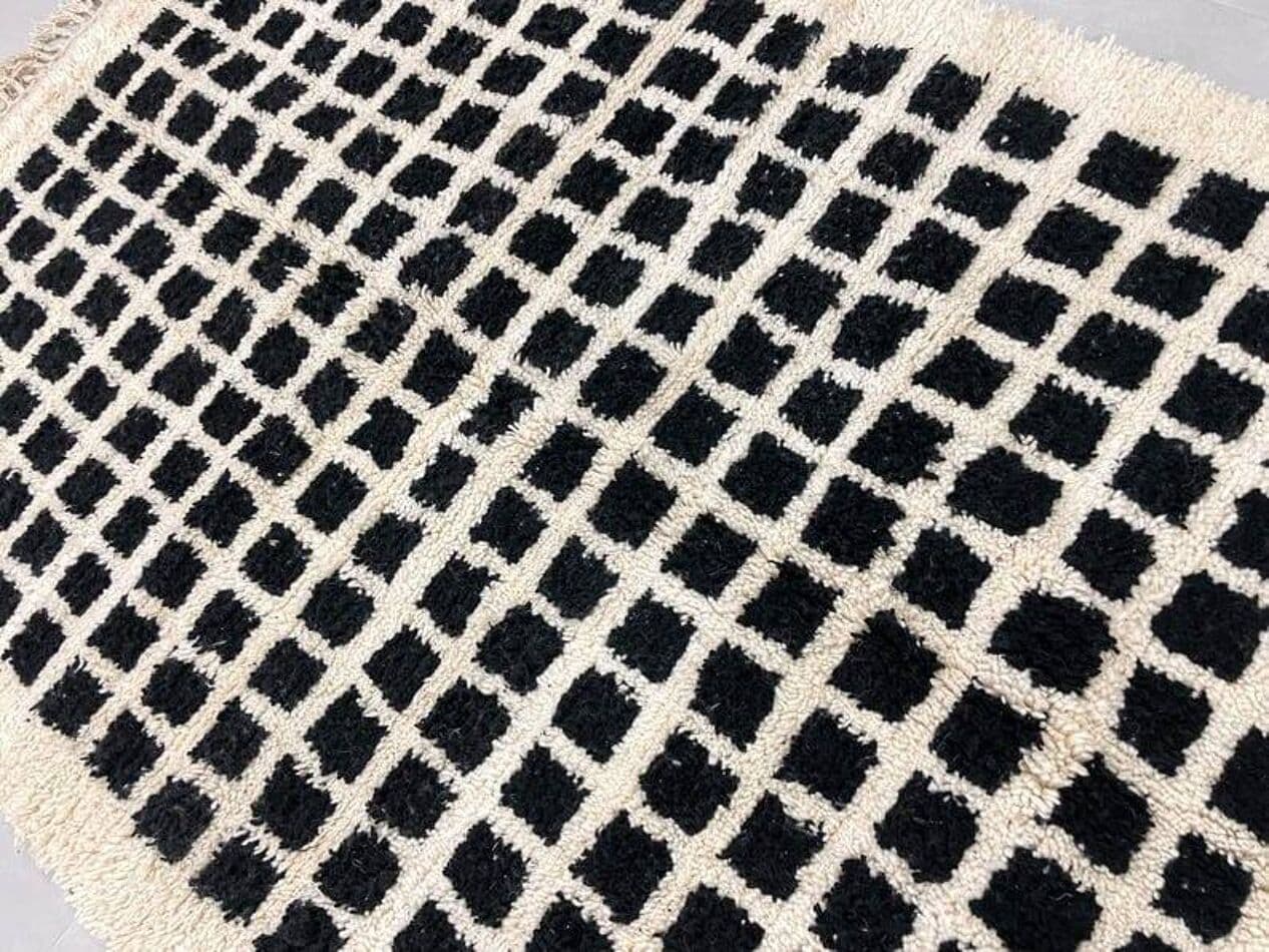 Handmade rug 150x250 cm, wool, black, Morocco - 206791