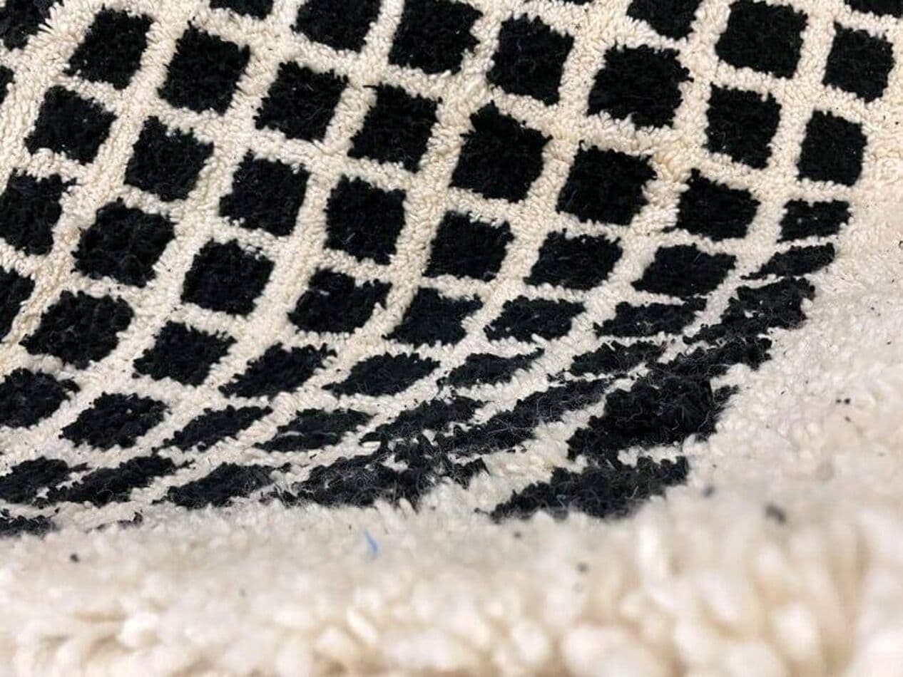 Handmade rug 150x250 cm, wool, black, Morocco - 206788