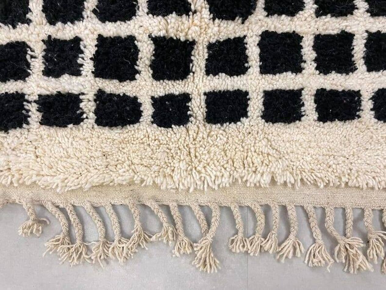 Handmade rug 150x250 cm, wool, black, Morocco - 206787