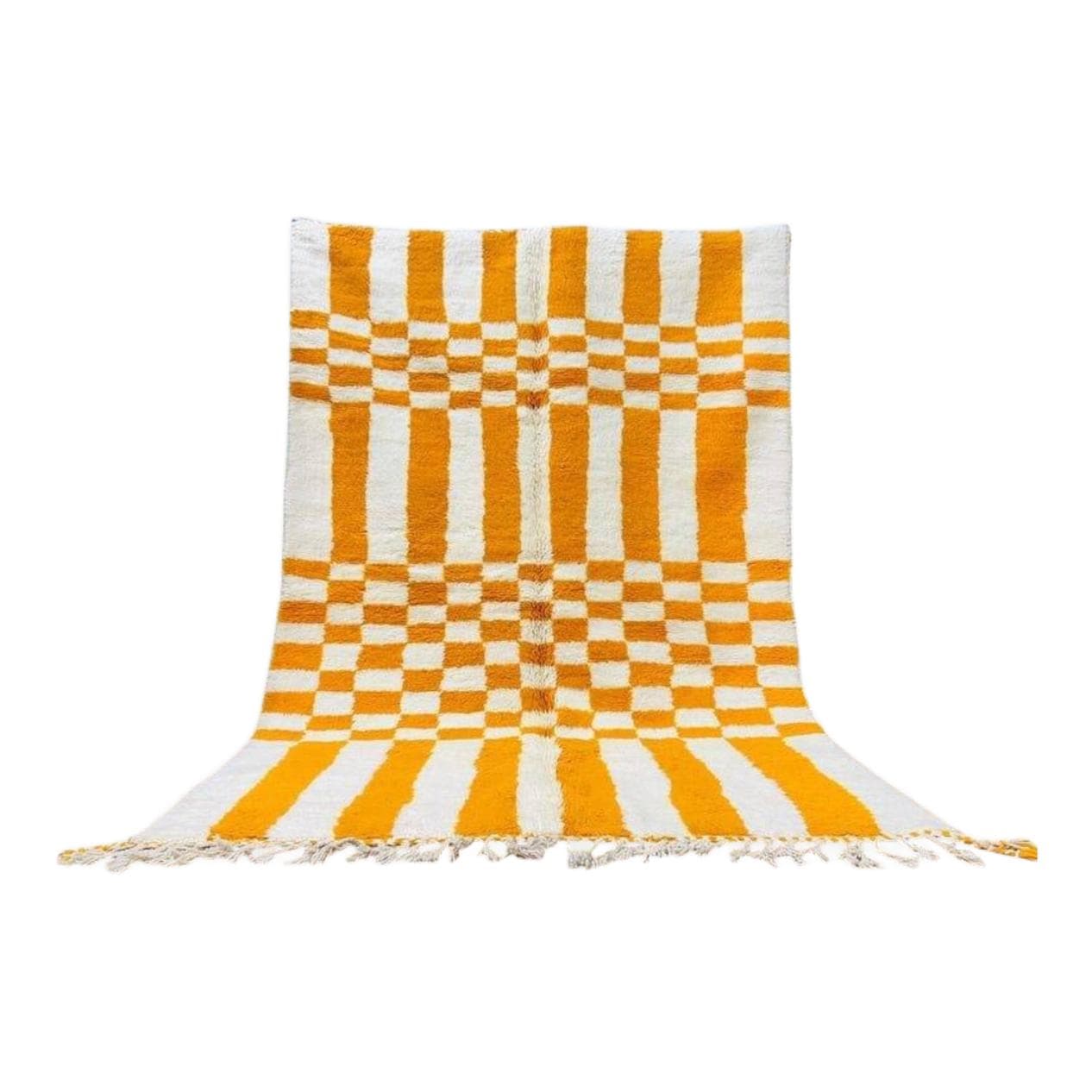 Ręcznie tkany dywan 150x250 cm, wełna, pomarańczowy, Maroko