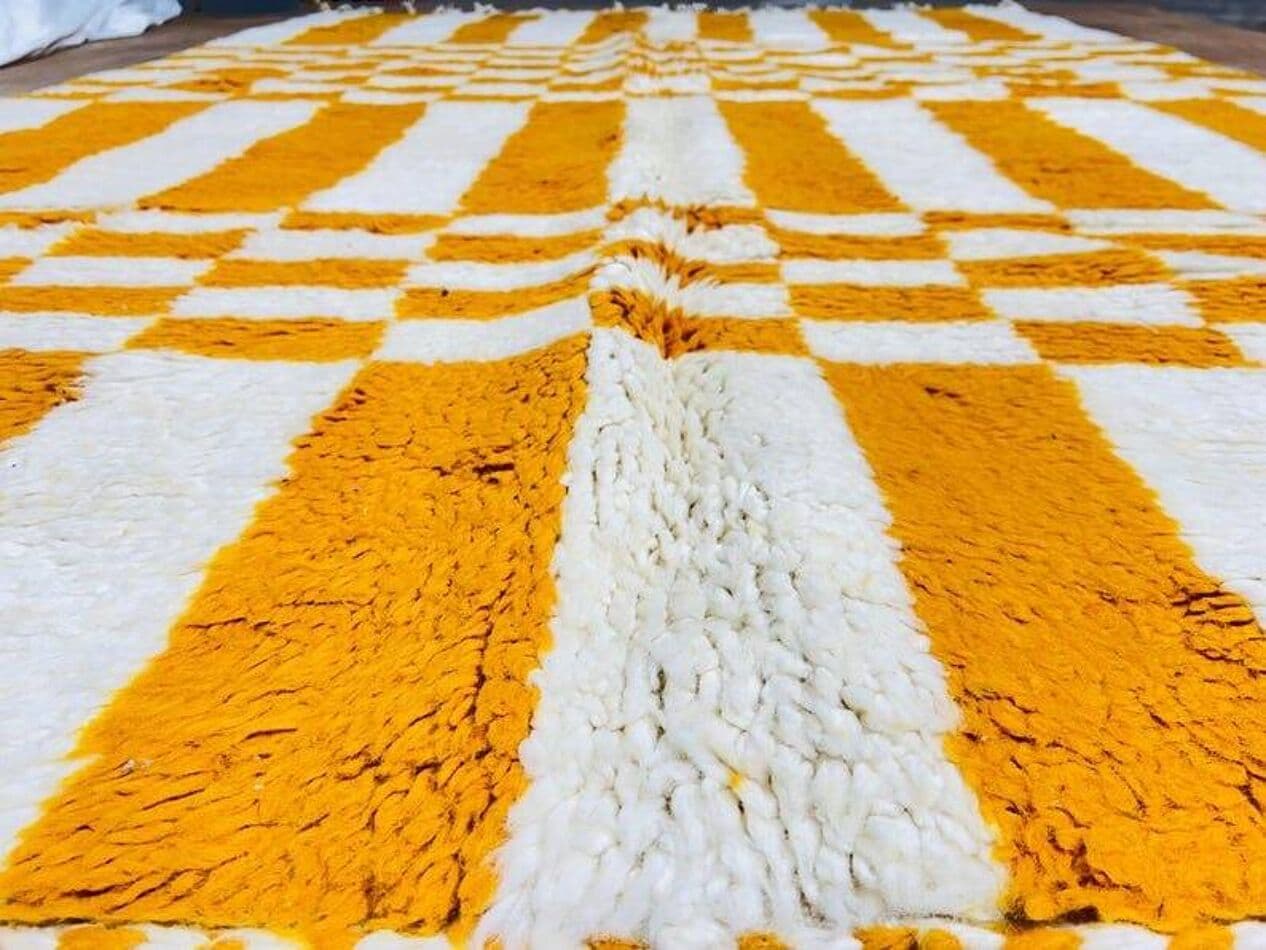 Ręcznie tkany dywan 150x250 cm, wełna, pomarańczowy, Maroko - 206774