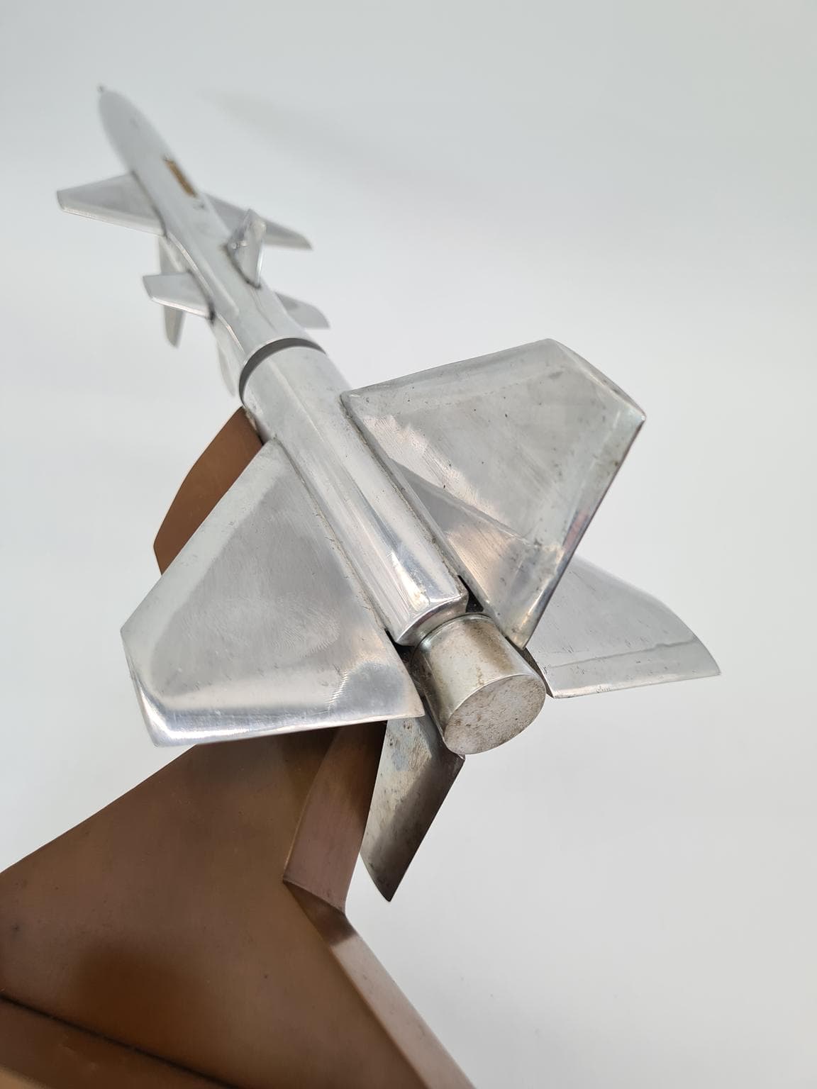 Model rakiety pamiątkowy, srebrny, metal, ZSRR, lata 70. - 205955