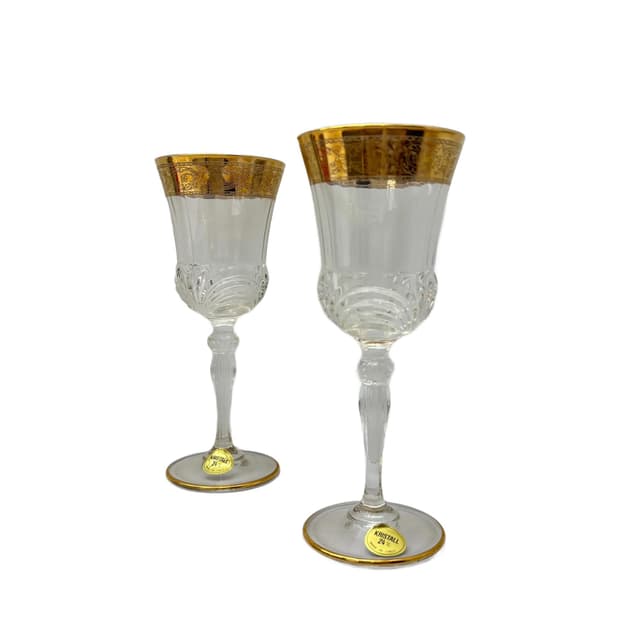 Para kieliszków do szampana, kryształ transparentny, Włochy, lata 70. - WYMIARY