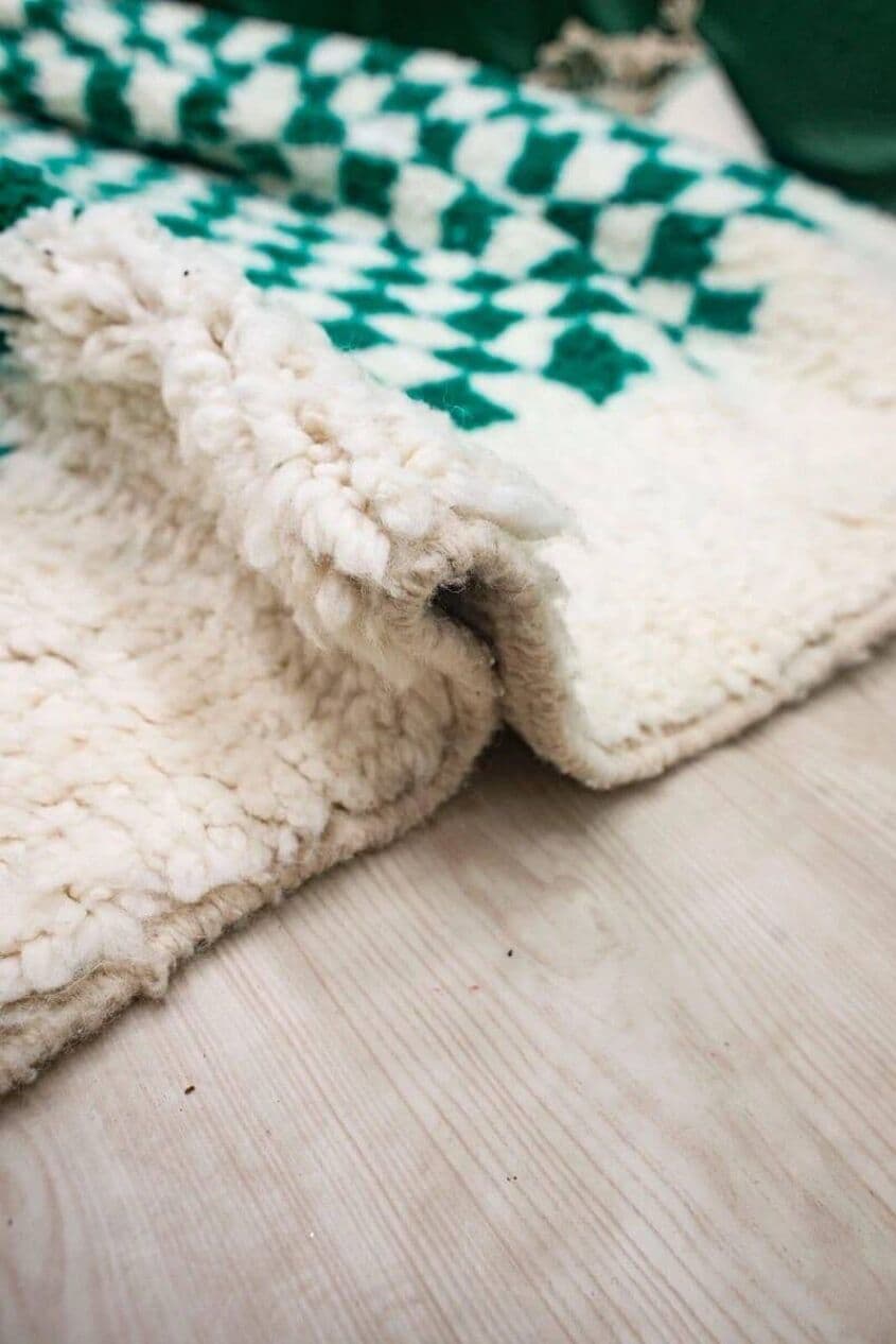 Ręcznie tkany dywan 150x250 cm, wełna, zielony, Maroko - 206648