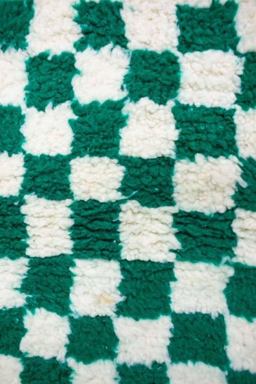 Ręcznie tkany dywan 150x250 cm, wełna, zielony, Maroko - 206647