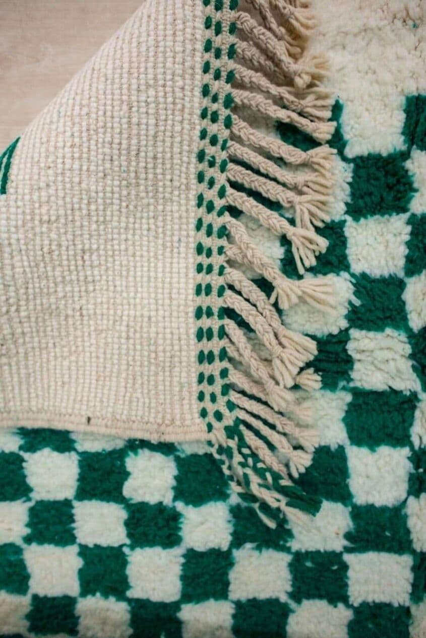 Ręcznie tkany dywan 150x250 cm, wełna, zielony, Maroko - 206649