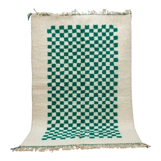 Ręcznie tkany dywan 150x250 cm, wełna, zielony, Maroko - WYMIARY