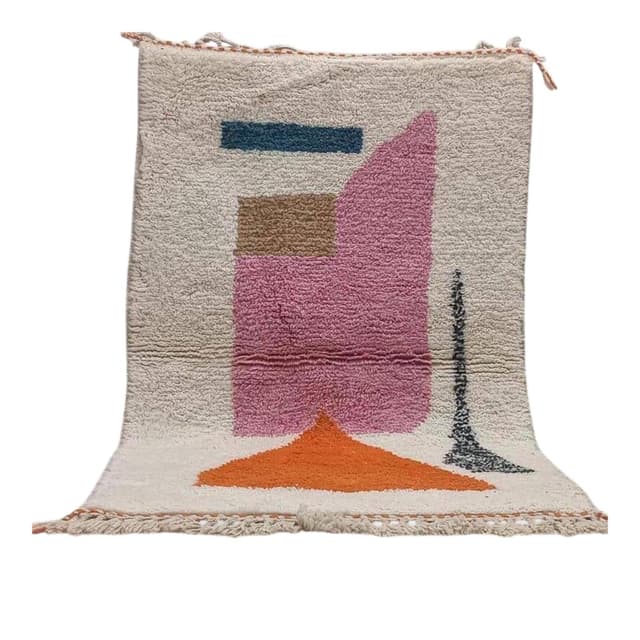 Ręcznie tkany dywan 140x260 cm, wełna, multikolor, Maroko - WYMIARY