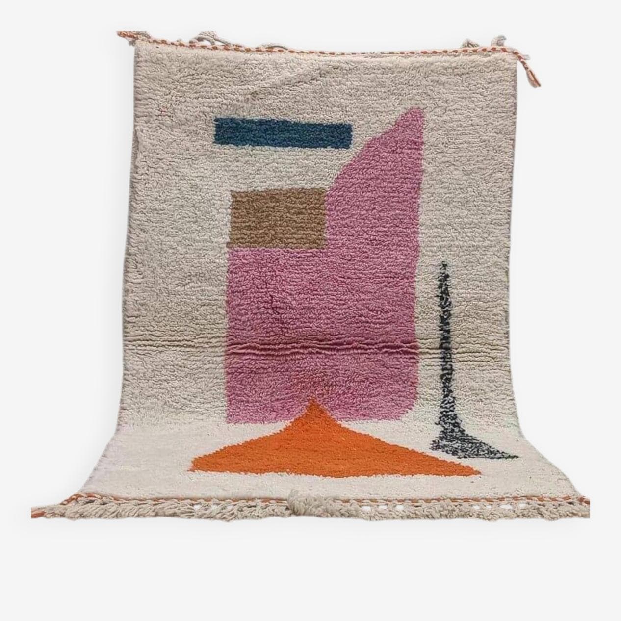 Ręcznie tkany dywan 140x260 cm, wełna, multikolor, Maroko - 206623